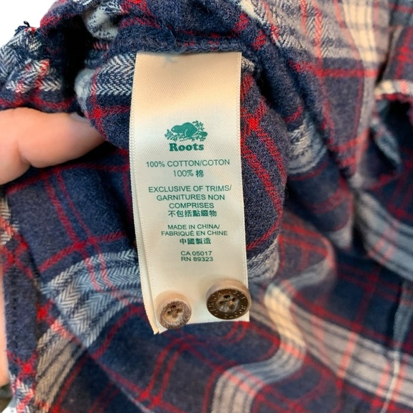 ROOTS Canada Plaid Flannel Button Down Shirt - Picture 4 of 4
